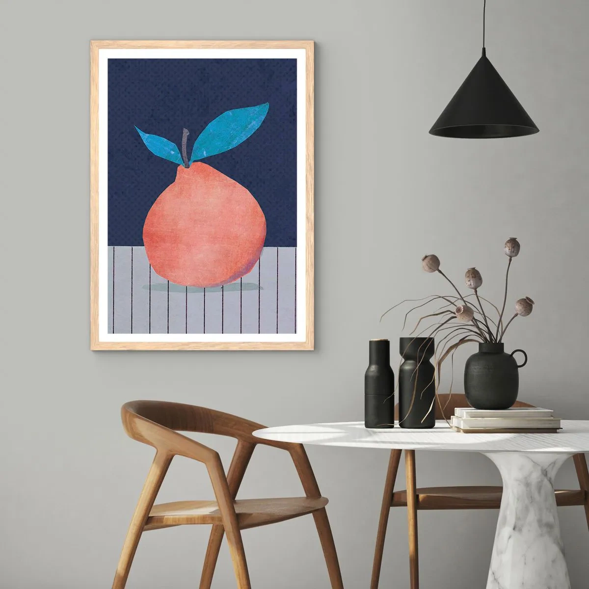 Affisch i ram av ljusek - Konvexitet och planhet - 30x40 cm