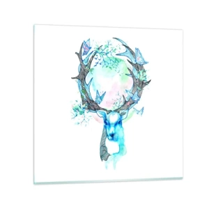 Glastavla - Bild på glas - Naturens styrka och mildhet - 70x70 cm