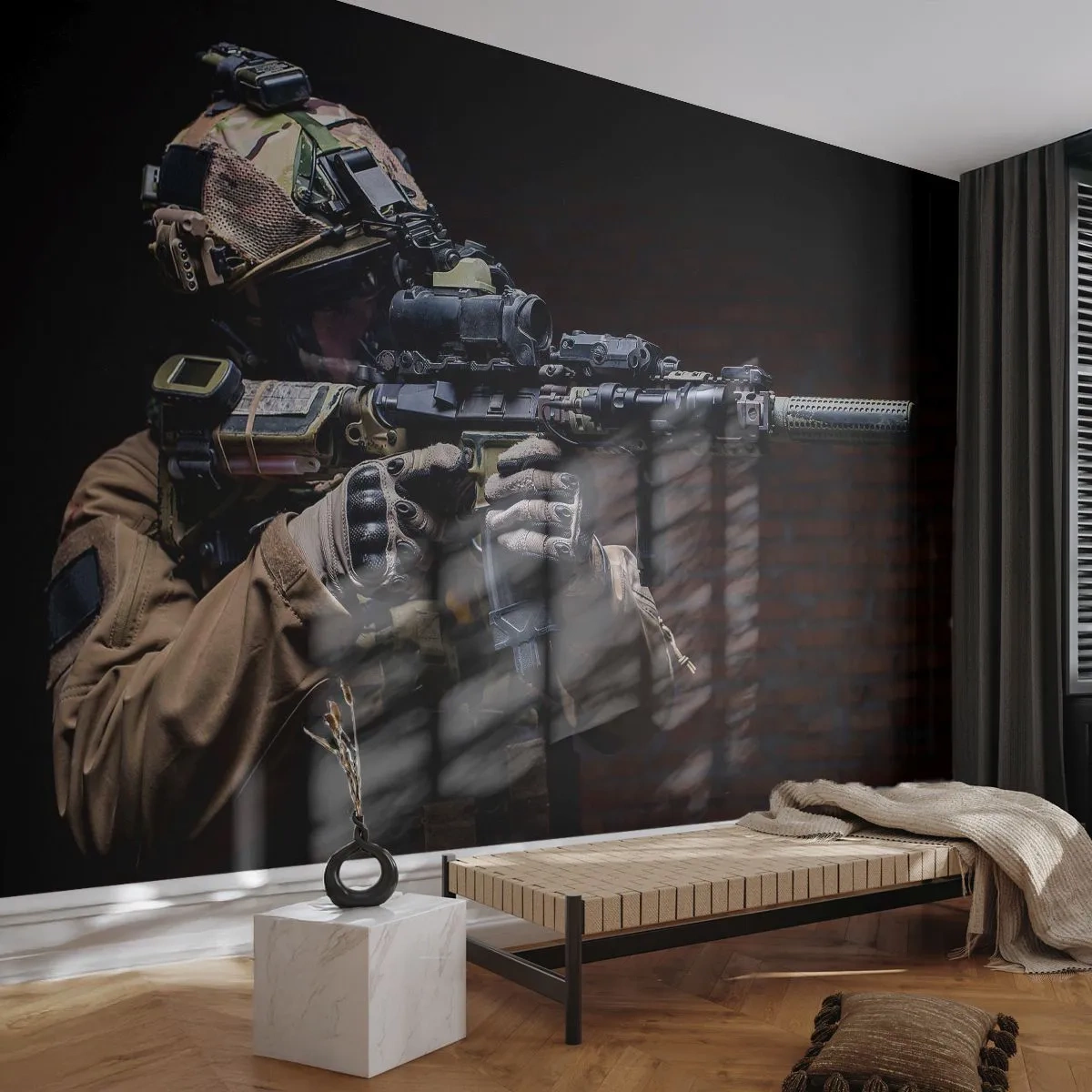 Fototapet Premium Canvas - Dödligt effektiv - Militär, Gevär, Vapen - 250x175 cm