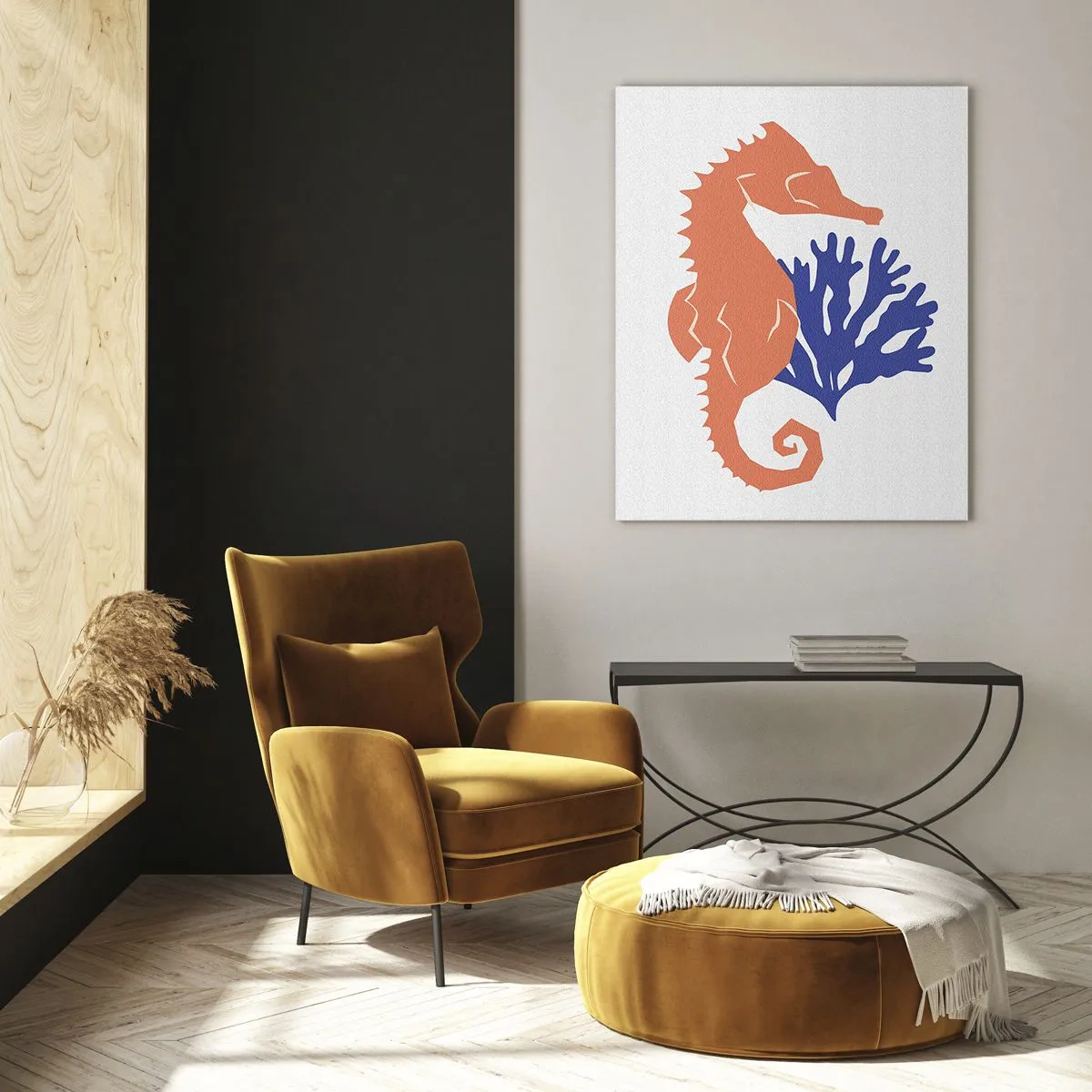 Glastavla - Bild på glas - På en äng under vattnet - 50x70 cm