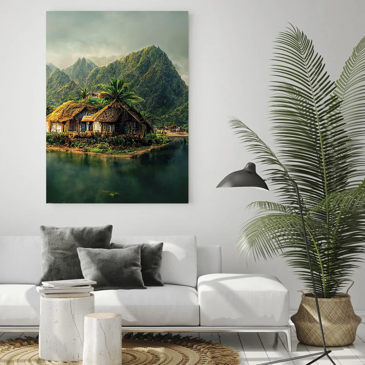 Glastavla - Bild på glas - Tropiskt paradis - 50x70 cm