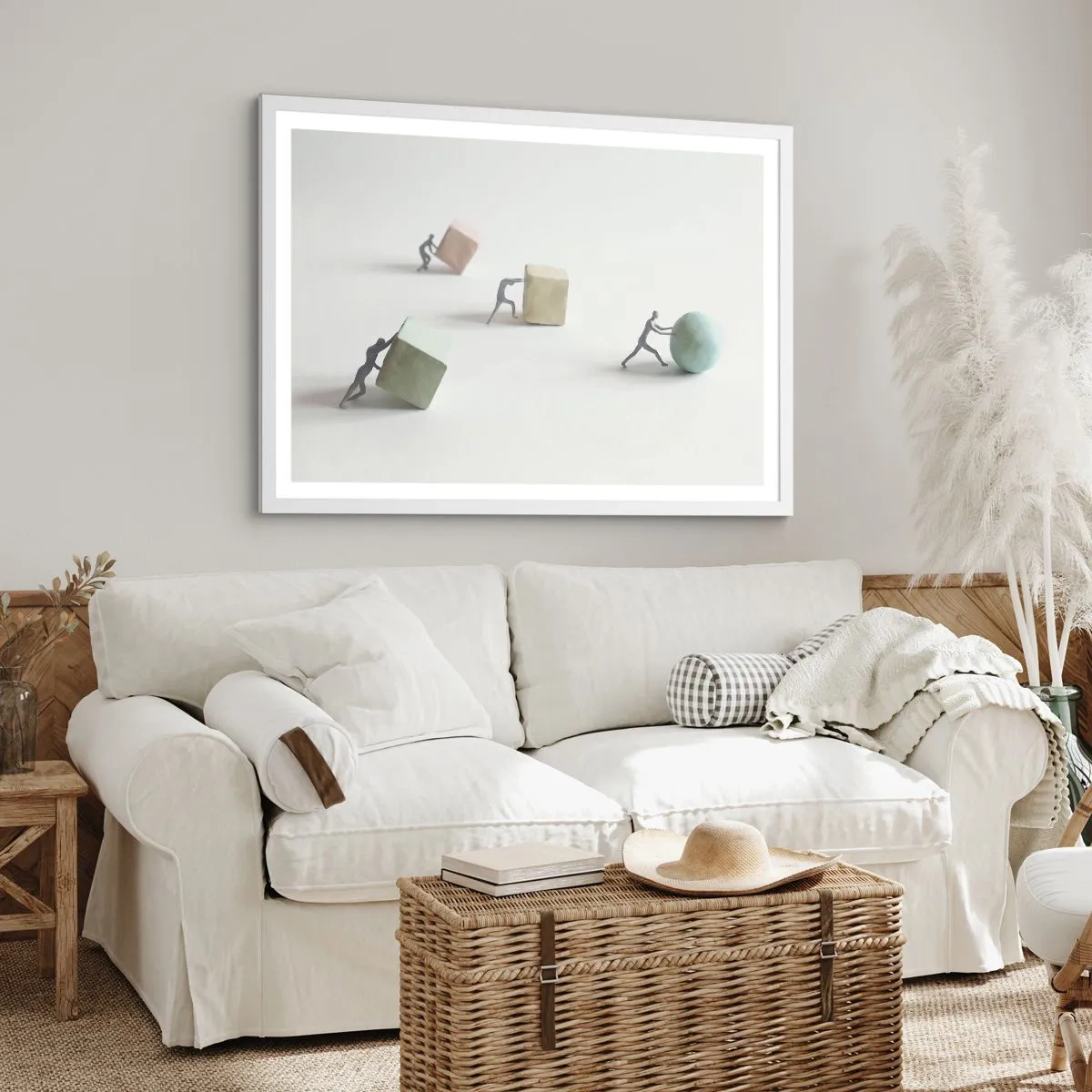 Affisch i vit ram - Livet leker - 40x30 cm