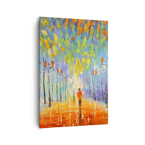 Canvastavla - Bild på duk - Regnets nattvisa - 70x100 cm
