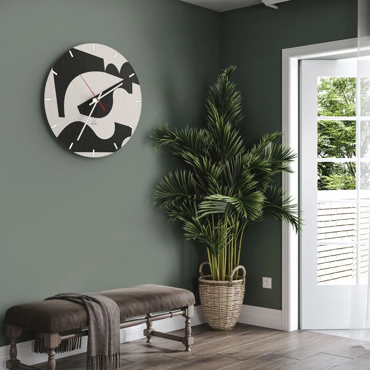 Väggklocka - Klocka på glas - För självmontering - 40x40 cm