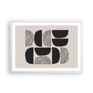 Affisch i vit ram - Arrangemang med halvor - 70x50 cm