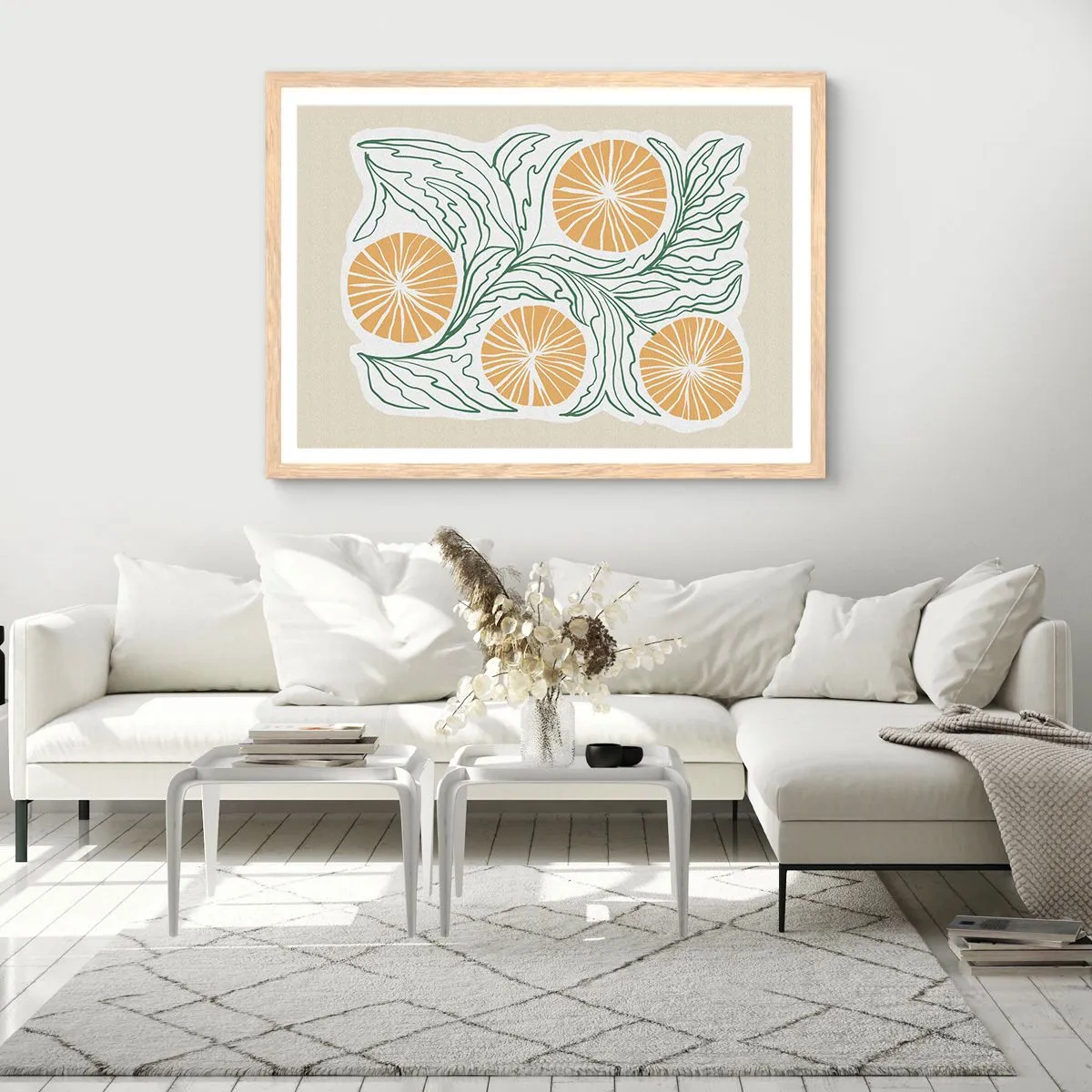 Affisch i ram av ljusek - Etniskt med en touch av abstraktion - 40x30 cm