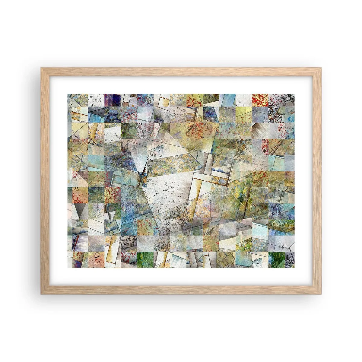 Affisch i ram av ljusek - Geometrisk omblandning - 50x40 cm