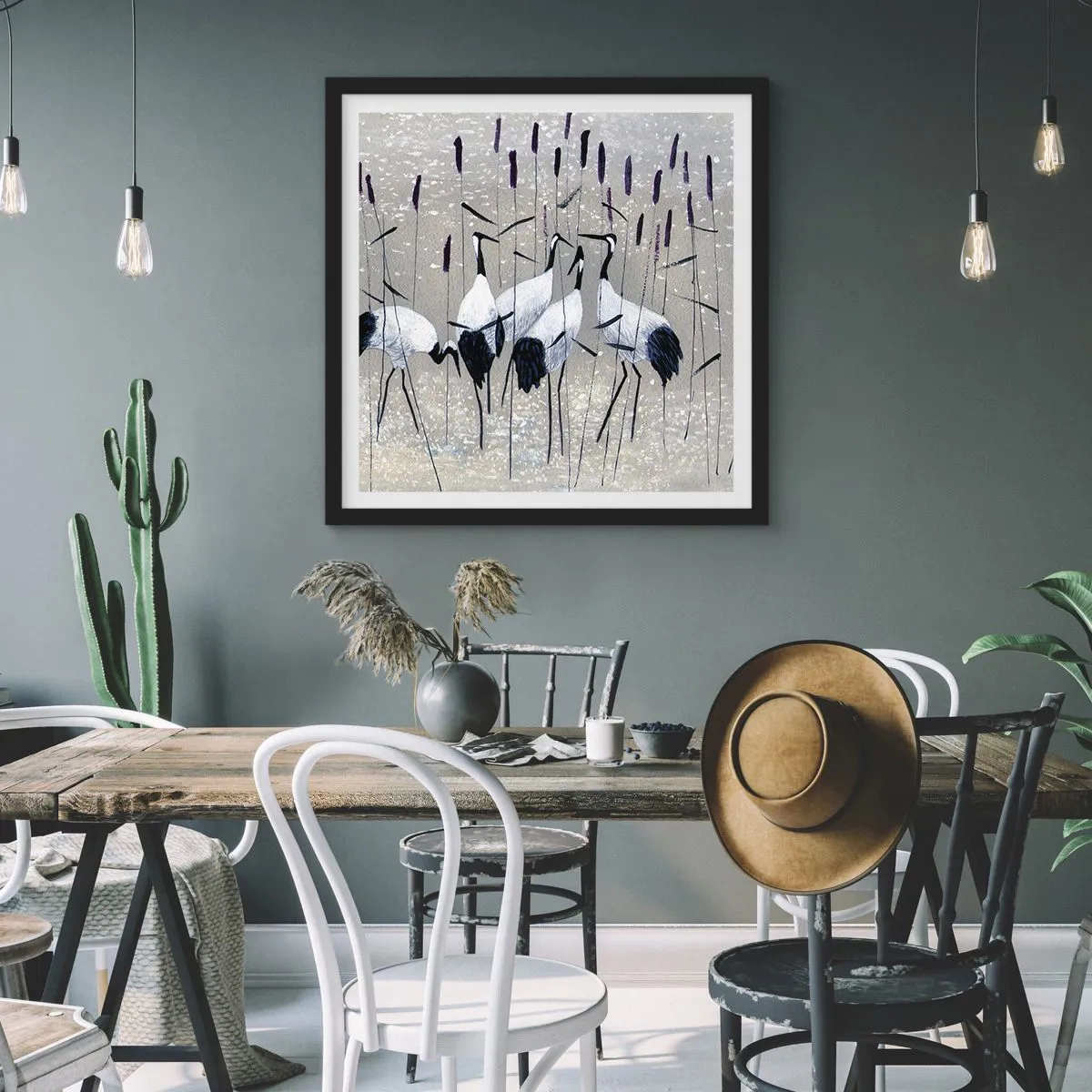 Affisch i svart ram - Bland sina - 60x60 cm