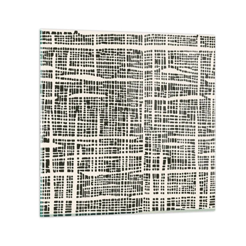 Glastavla - Bild på glas - Vävd komposition - 30x30 cm