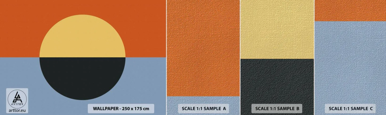 Provbit av fototapet Premium Canvas - Komposition av värme och kyla - Abstraktion, Bit, Grafik - 100x30 cm