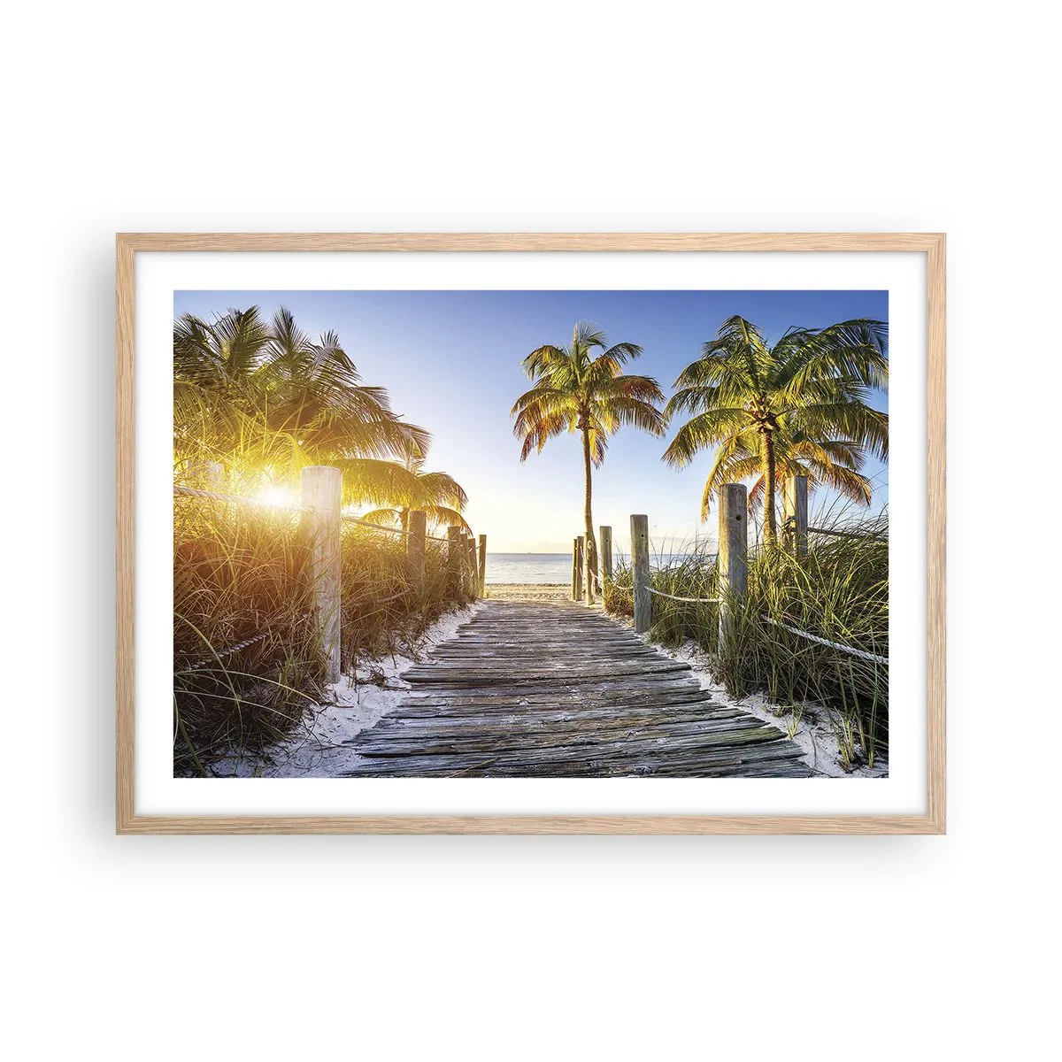 Affisch i ram av ljusek - Raka vägen till paradiset - 70x50 cm
