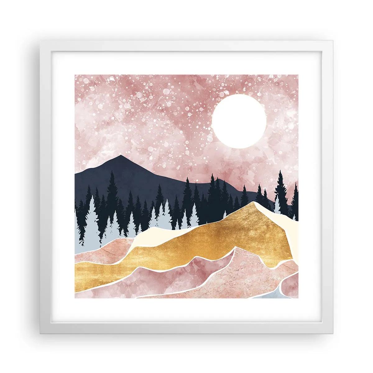 Affisch i vit ram - Nattvakt - 40x40 cm