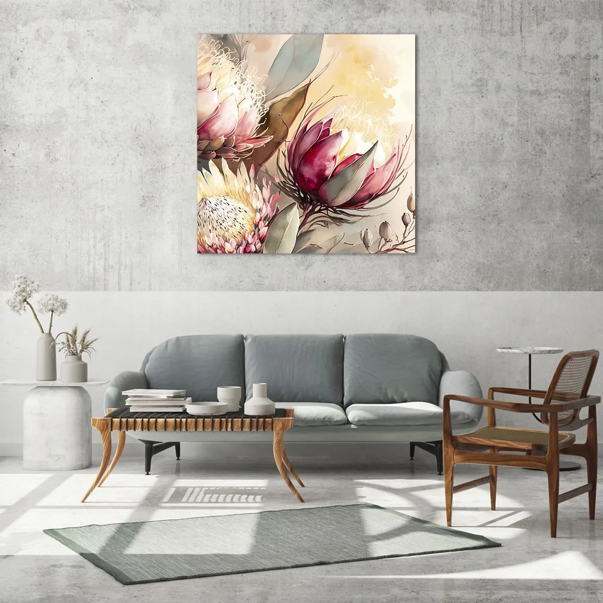 Glastavla - Bild på glas - Från profil och en face - 60x60 cm