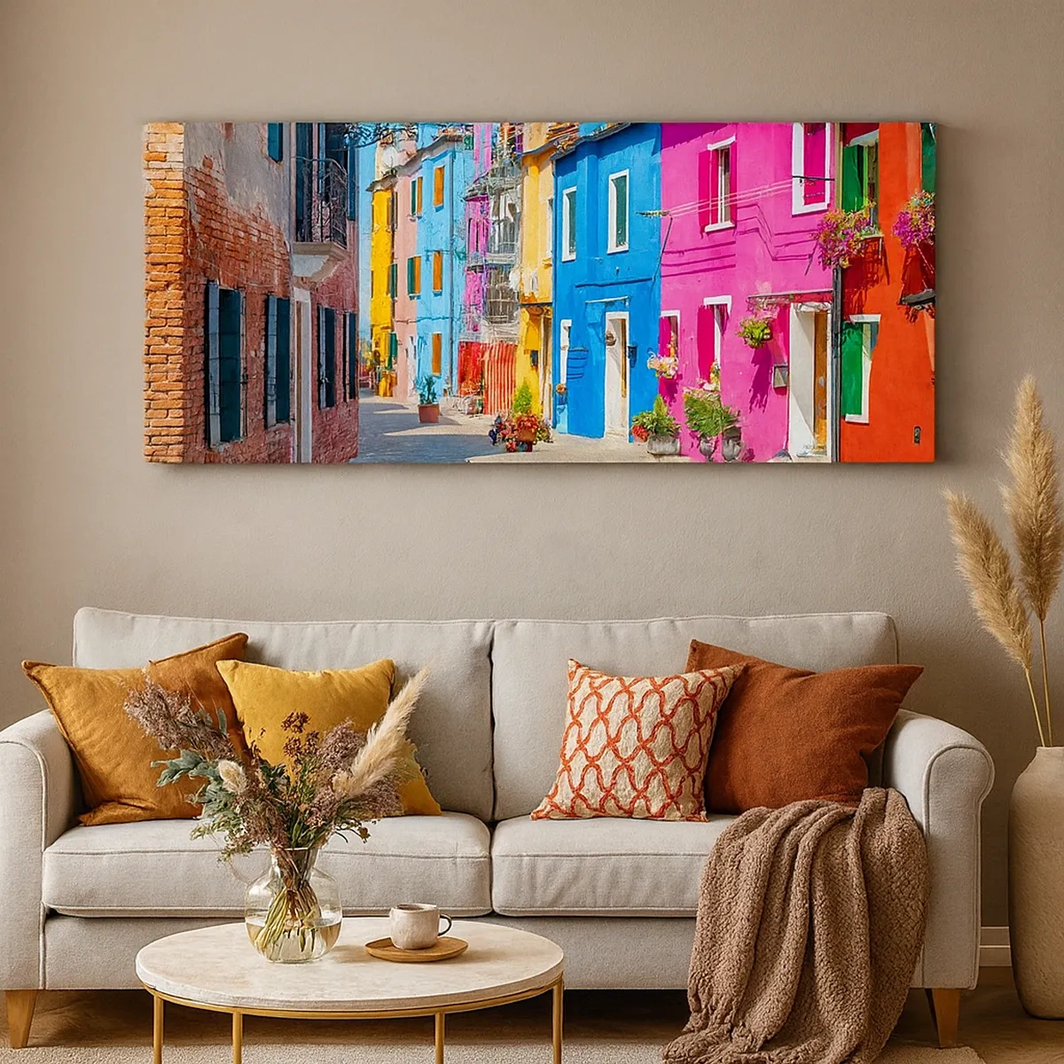 Canvastavla - Bild på duk - Papegojalik stad - 30x30 cm