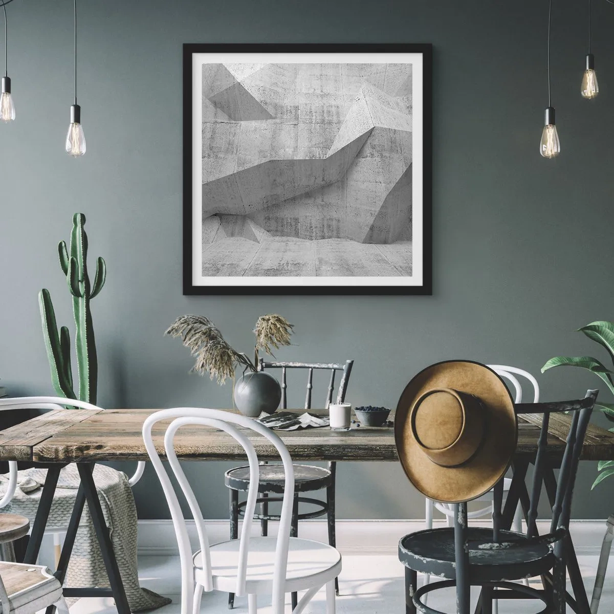 Affisch i svart ram - En riktig utmaning - 60x60 cm