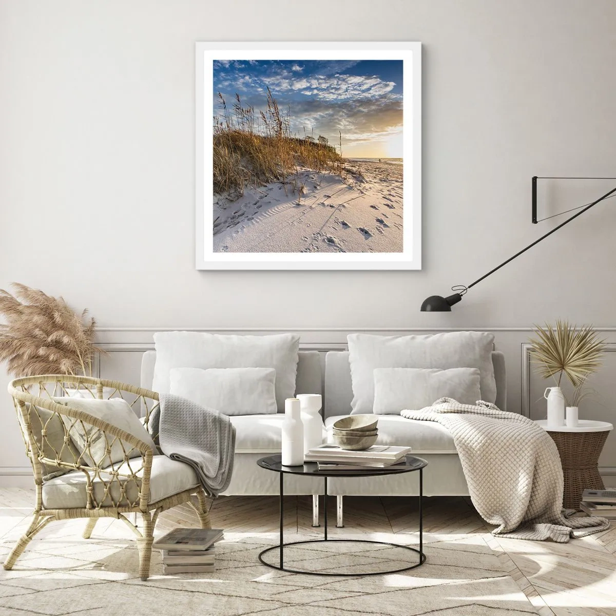 Affisch i vit ram - Inbjudan till promenad - 30x30 cm