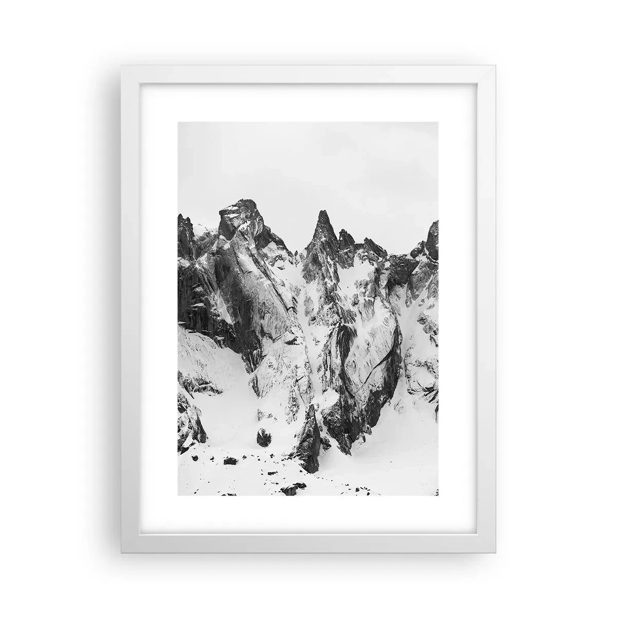 Affisch i vit ram - Granitfarlig bergsrygg - 30x40 cm