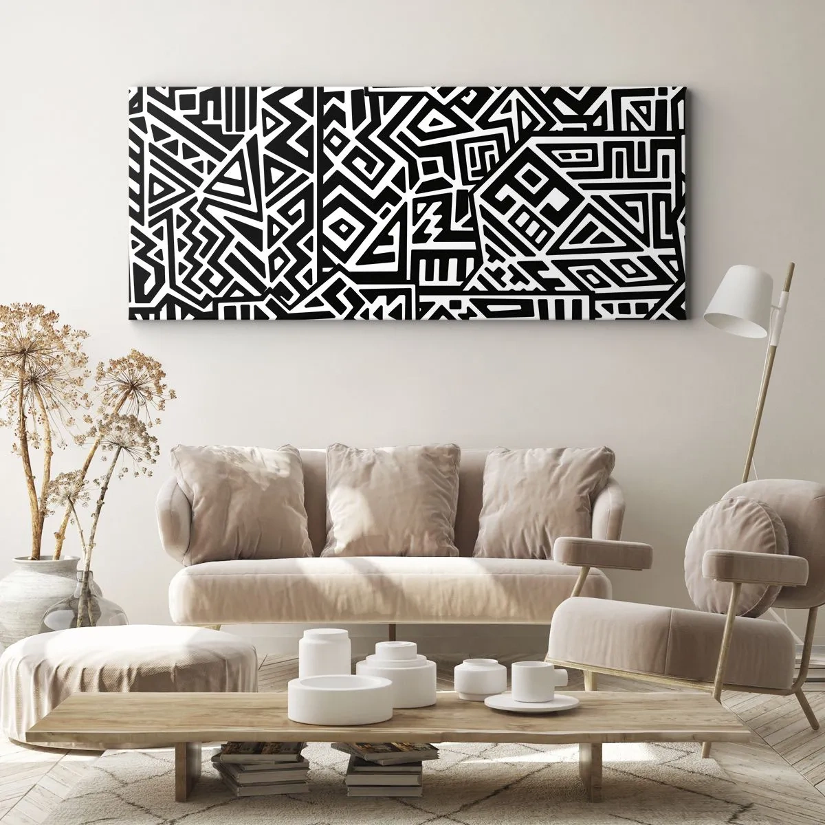 Canvastavla - Bild på duk - Prekolumbisk komposition - 100x40 cm