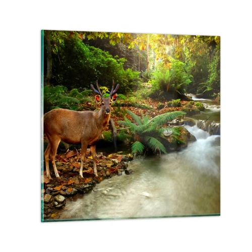 Glastavla - Bild på glas - Välkommen till min värld - 40x40 cm