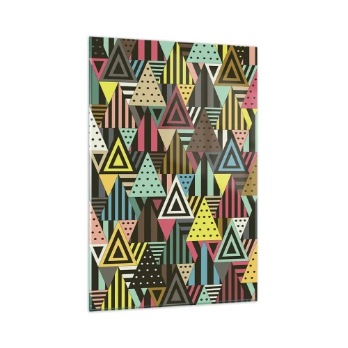 Glastavla - Bild på glas - Trianglar - 80x120 cm