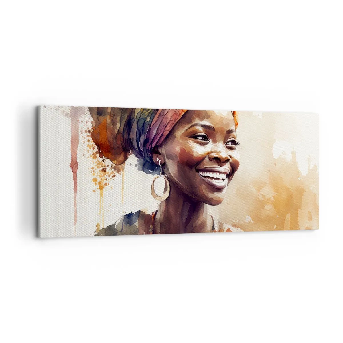 Canvastavla - Bild på duk - Afrikansk drottning - 100x40 cm