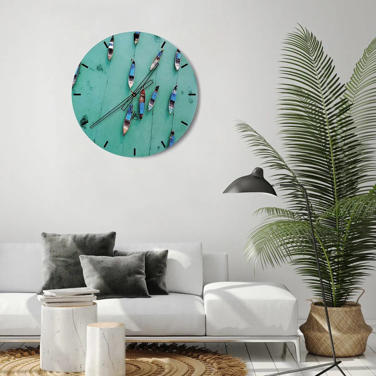 Väggklocka - Klocka på glas - Under en glad väntan - 40x40 cm