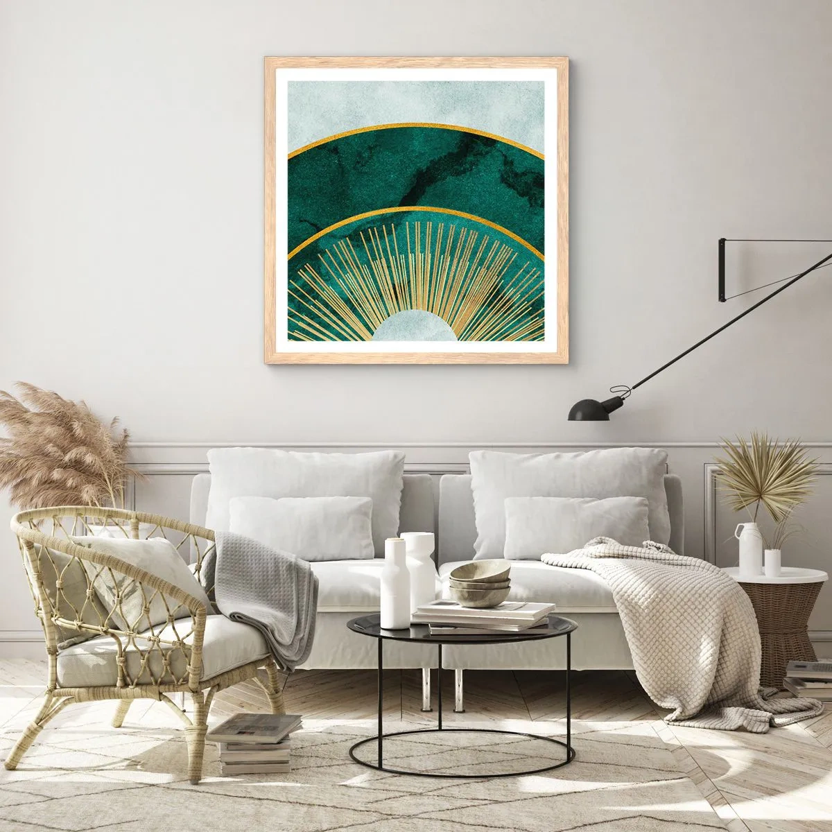 Affisch i ram av ljusek - Ett annorlunda solsystem - 50x50 cm