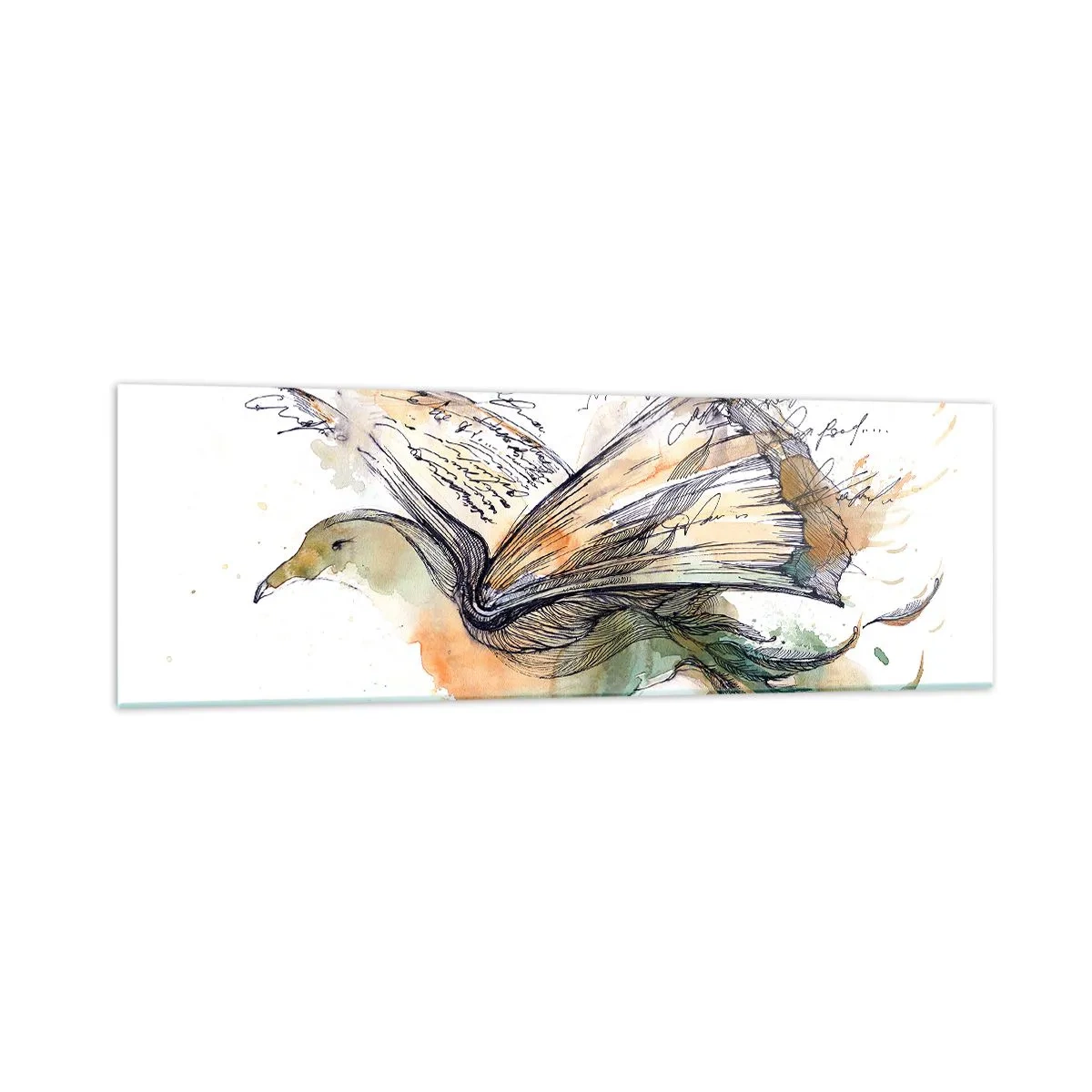 Glastavla - Bild på glas - På poesins vingar - 160x50 cm