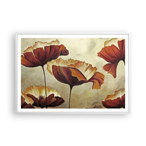 Affisch i vit ram - Ängsblommor - 100x70 cm