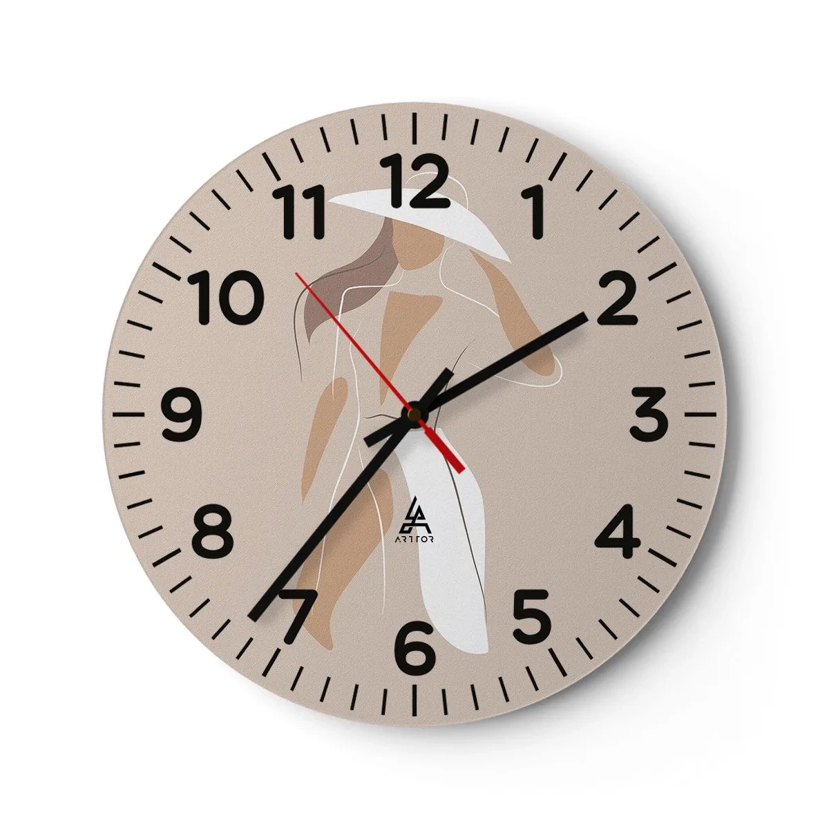 Väggklocka - Klocka på glas - Mode är lek - 30x30 cm