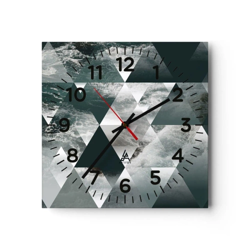 Väggklocka - Klocka på glas - Kristallperspektiv - 30x30 cm