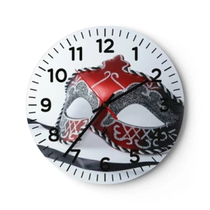 Väggklocka - Klocka på glas - Inbjudan till bal - 40x40 cm