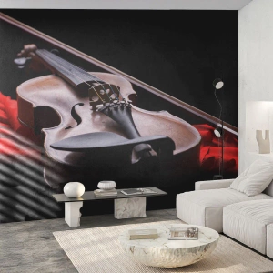 Fototapet Premium Sand - Känslornas musik - musik, Fiol, Ett musikinstrument - 100x70 cm