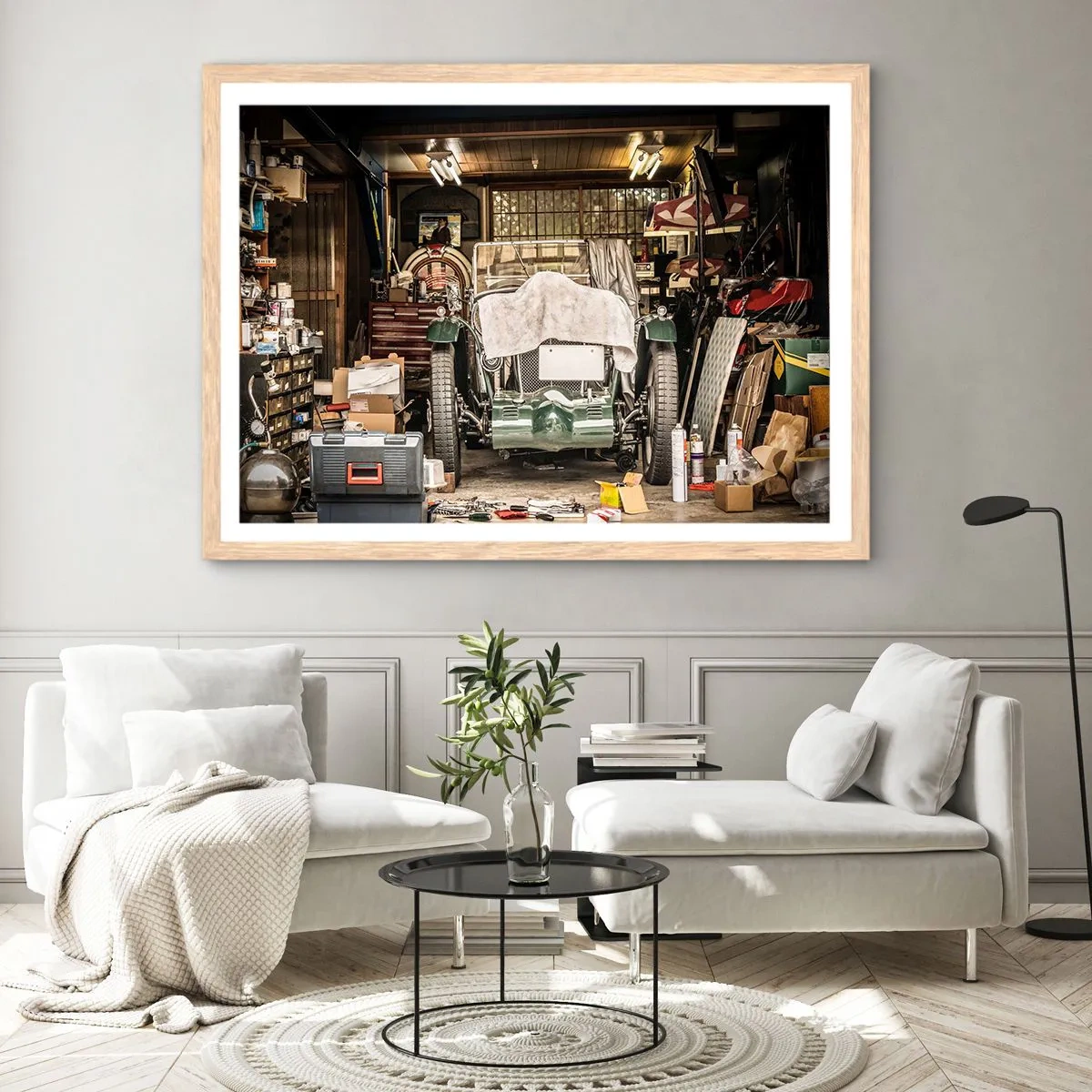 Affisch i ram av ljusek - Tillbaka till det förflutna - 70x50 cm