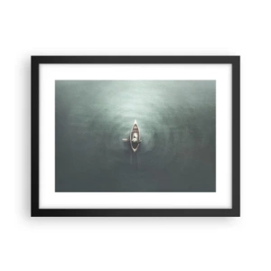 Affisch i svart ram - Över en månbelyst sjö - 40x30 cm