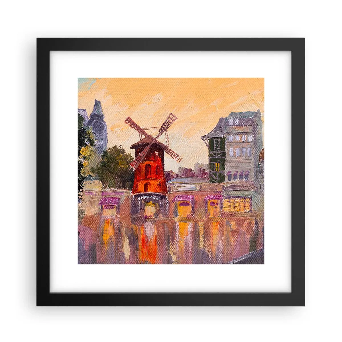 Affisch i svart ram - Ikoner av Paris – Moulin Rouge - 30x30 cm