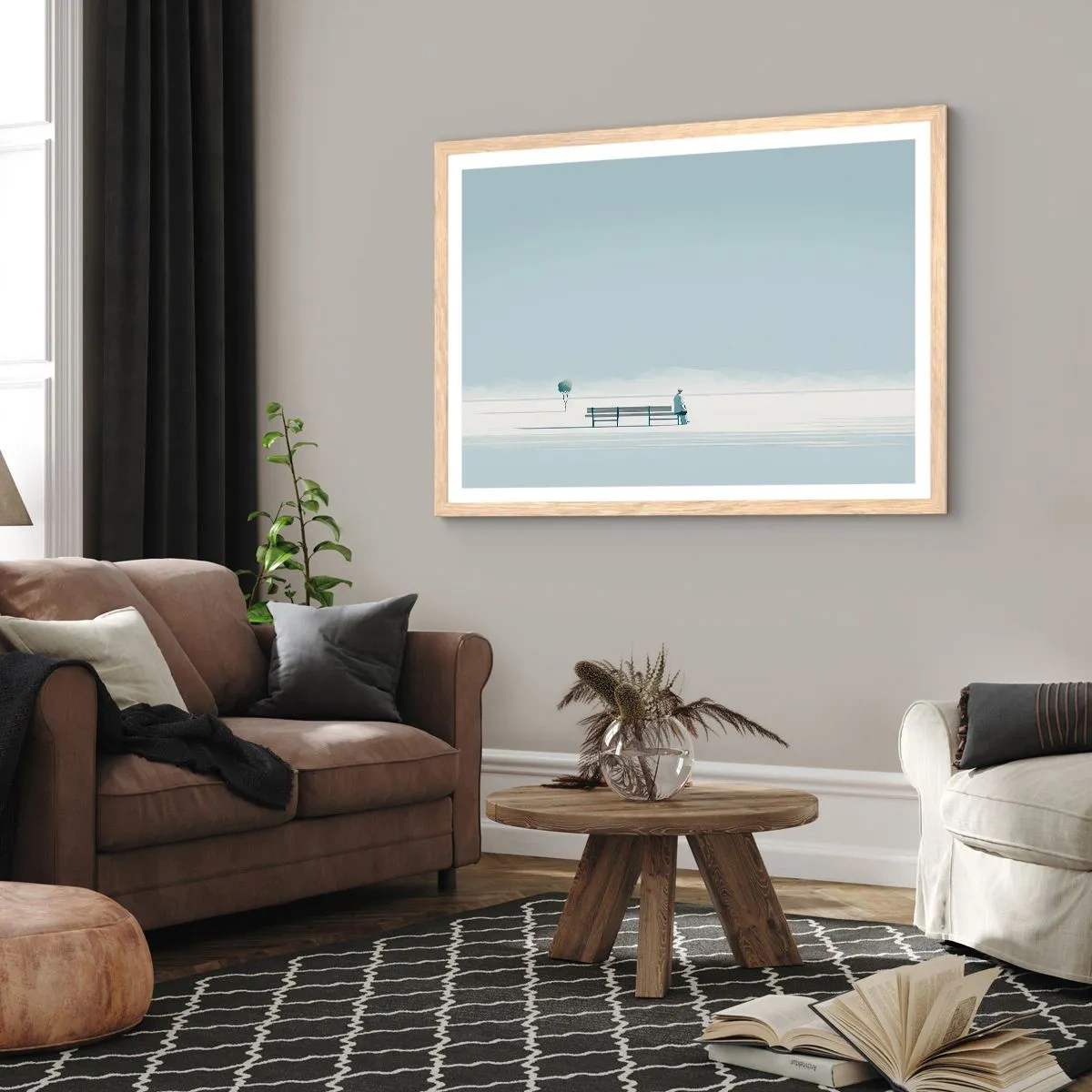 Affisch i ram av ljusek - Ja, jag väntar. - 100x70 cm