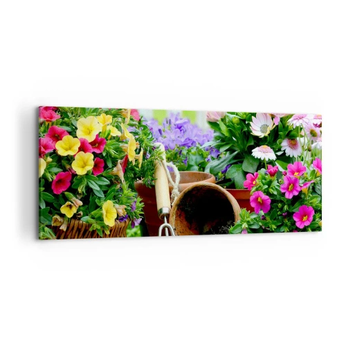 Canvastavla - Bild på duk - Sofias lilla trädgård - 120x50 cm