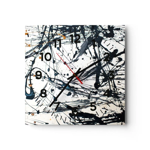 Väggklocka - Klocka på glas - Med eller utan någon mening? - 30x30 cm