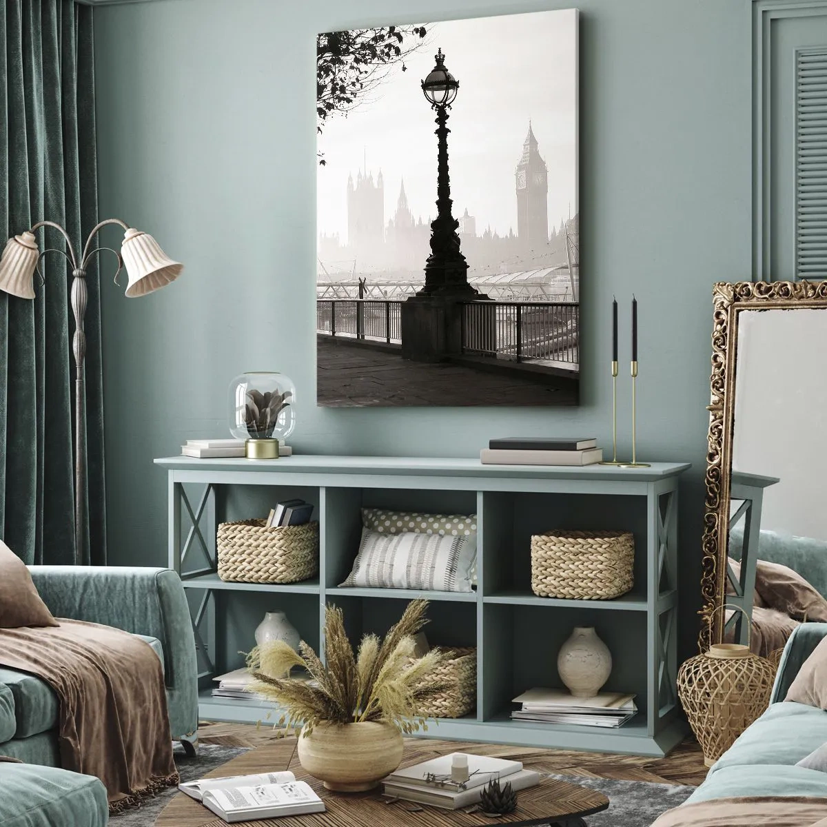 Canvastavla - Bild på duk - Morgon i London - 50x70 cm