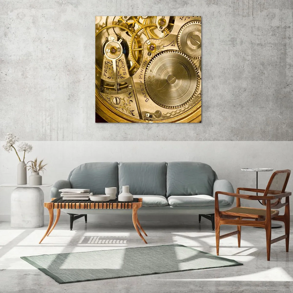 Glastavla - Bild på glas - Gå med tidens anda - 70x70 cm