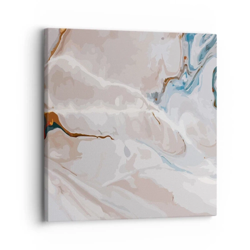Canvastavla - Bild på duk - Blåa meanderlopp under vithet - 30x30 cm