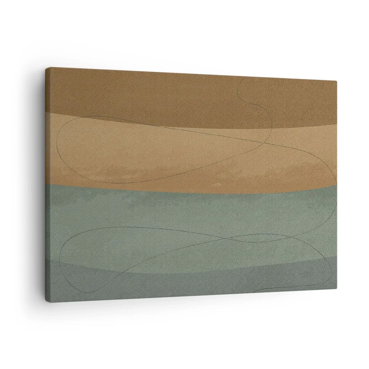 Canvastavla - Bild på duk - Abstrakt komposition i naturliga jordtoner - 70x50cm - Horisontell komposition - Modern väggdekoration för vardagsrum och sovrum ARTTOR