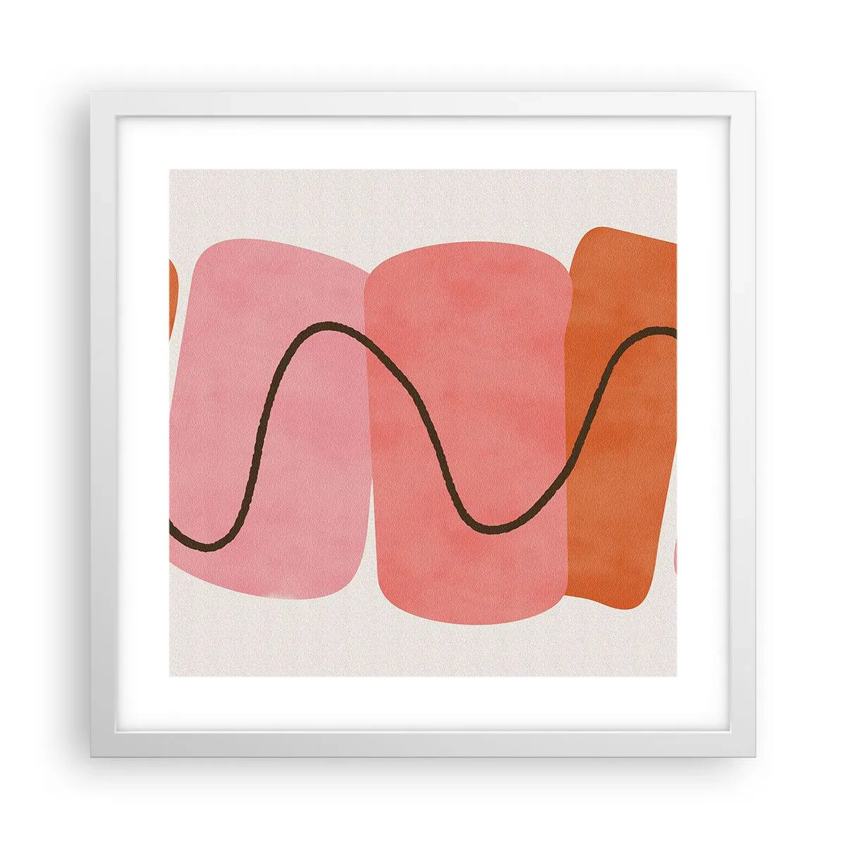 Affisch i vit ram - Formernas mjuka rörelse - 40x40 cm