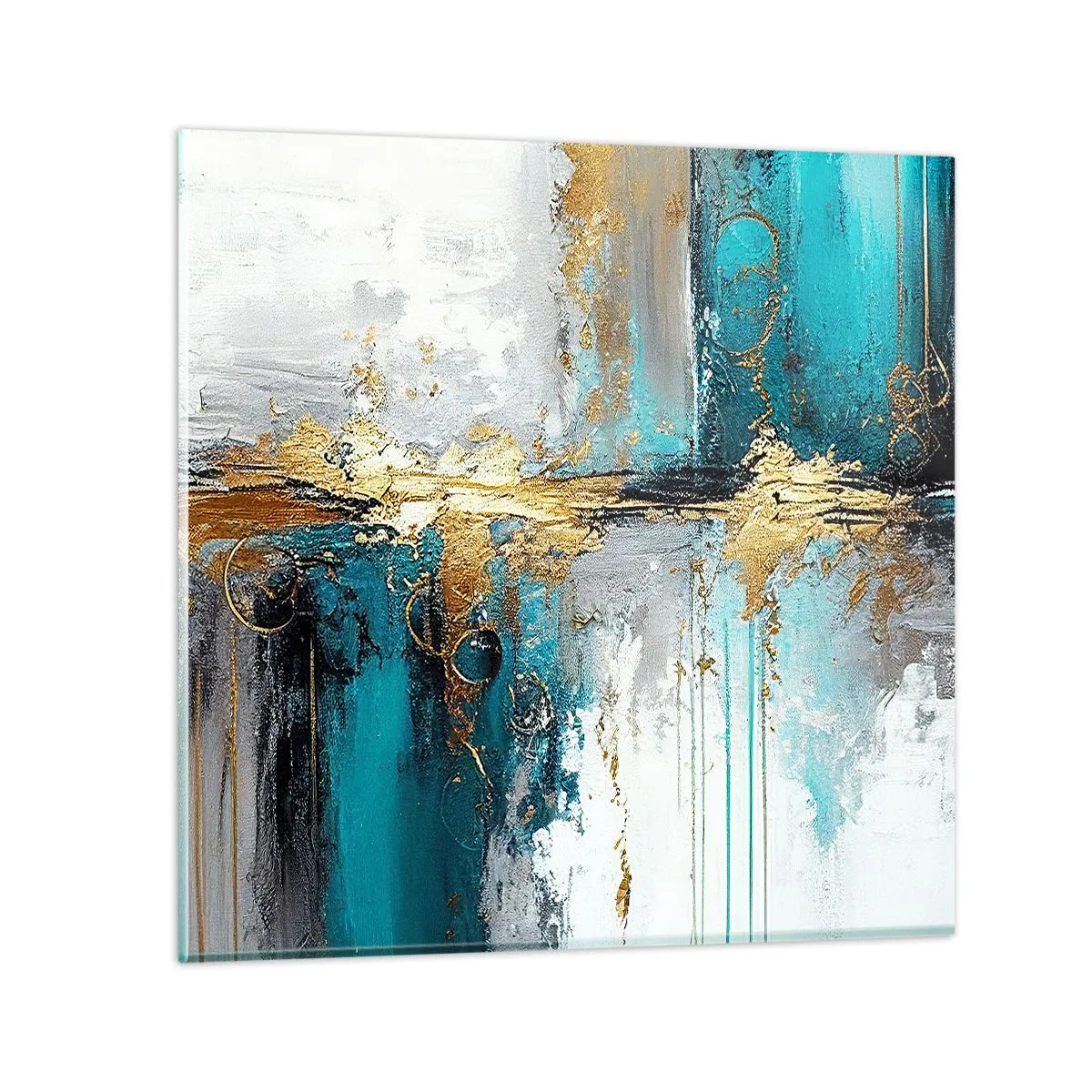 Glastavla - Bild på glas - Allting flödar - 50x50 cm
