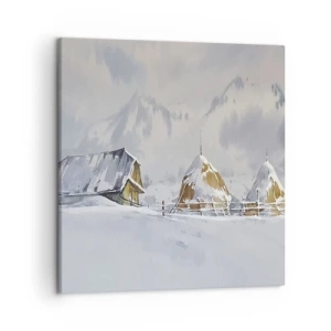 Canvastavla - Bild på duk - I snödalen - 50x50 cm