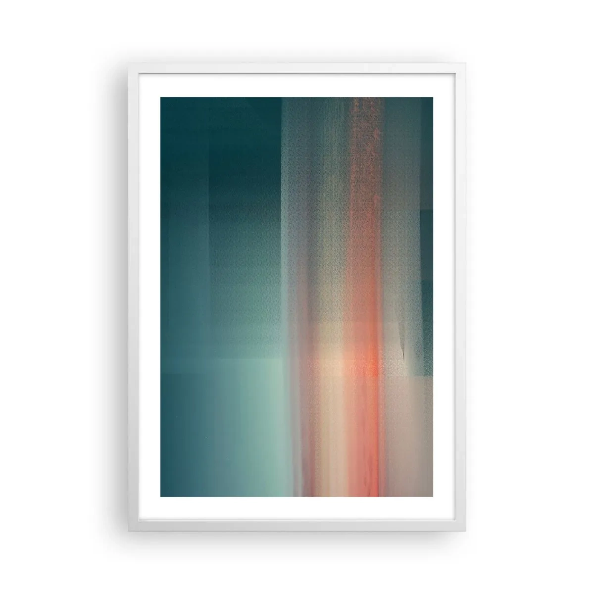 Affisch i vit ram - Abstraktion: ljusvågor - 50x70 cm