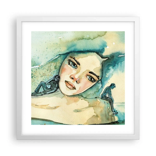 Affisch i vit ram - Am I blue? - 40x40 cm
