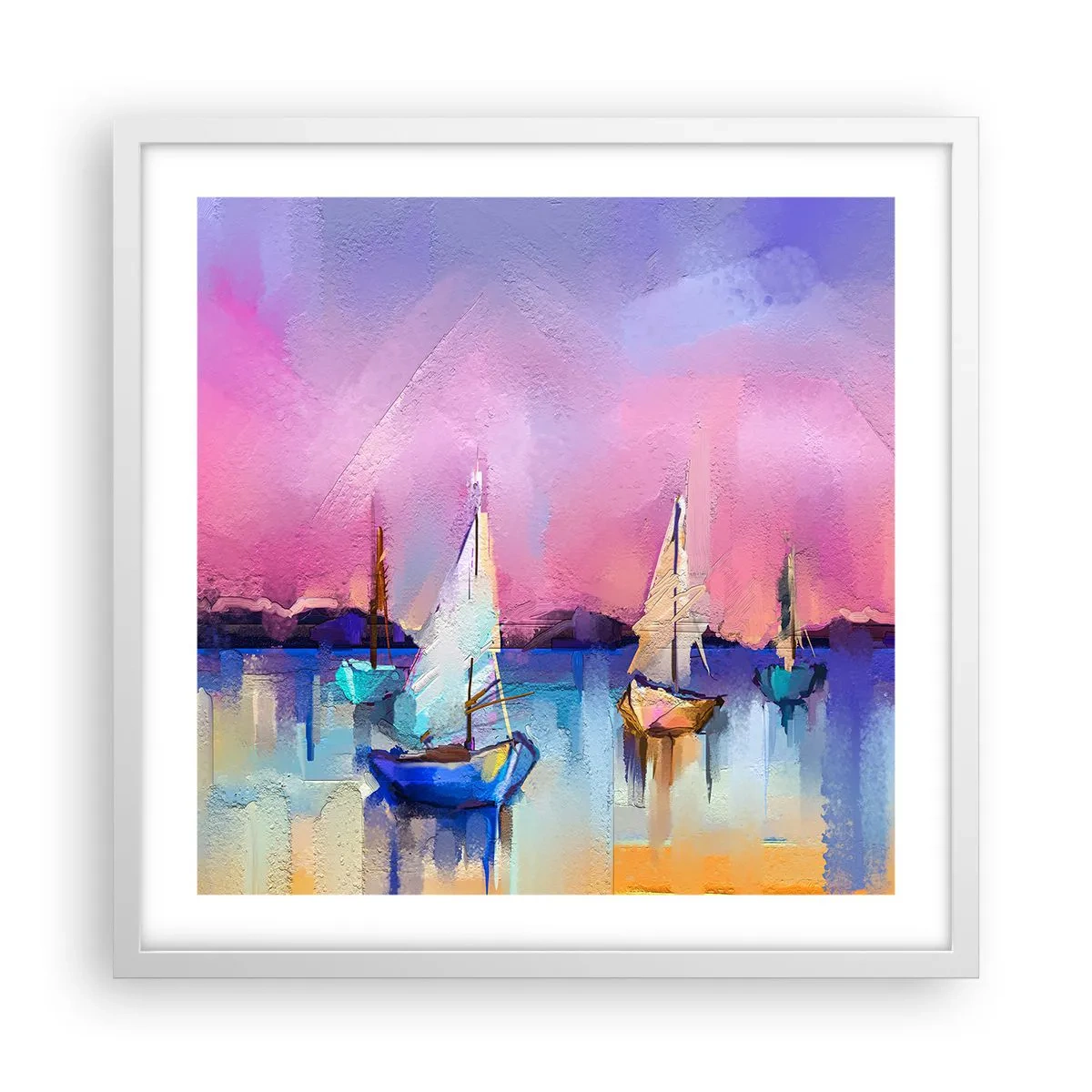 Affisch i vit ram - Riktning: öppet vatten - 50x50 cm