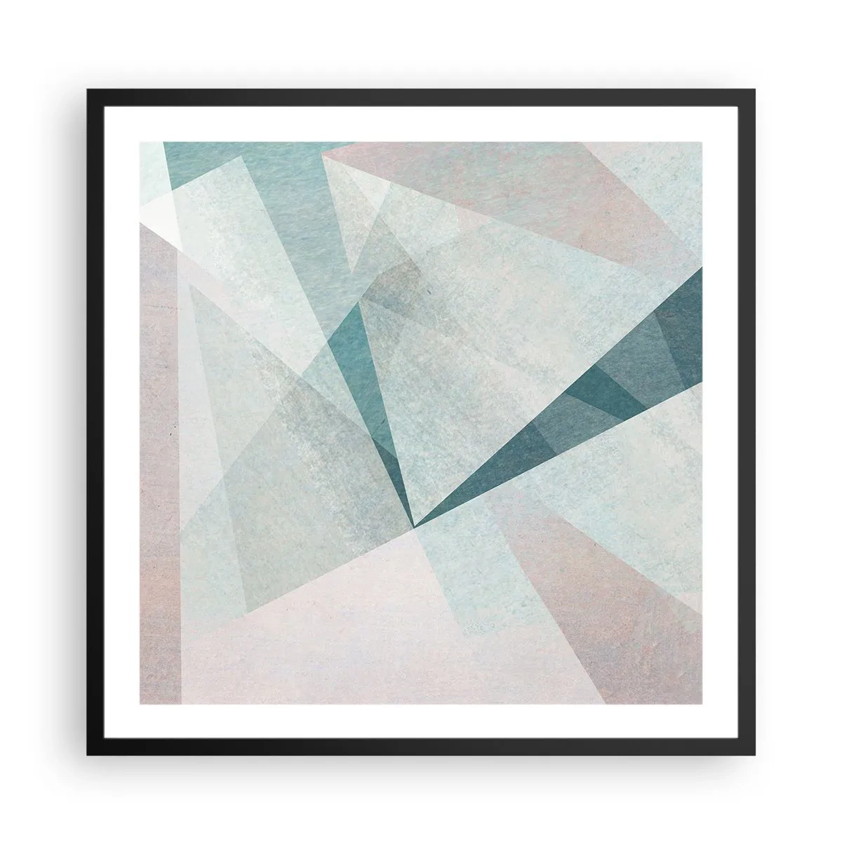 Affisch i svart ram - Lugnt trots dynamiskt - 60x60 cm